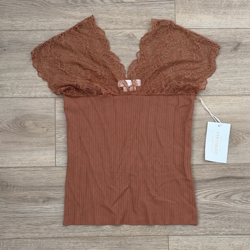 Chic Copper Lace Blouse